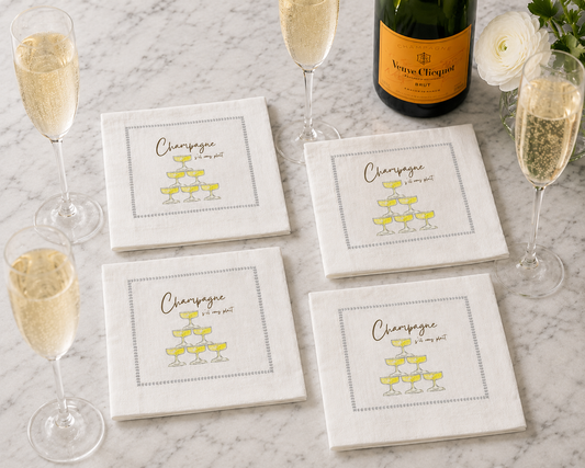 Champagne s'il Vous Plait Cocktail Napkins