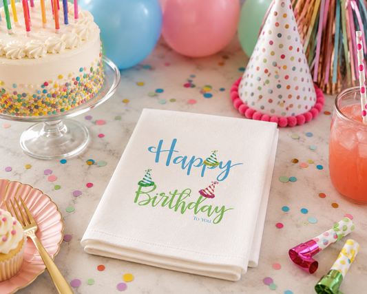 Birthday Hat Tea Towel