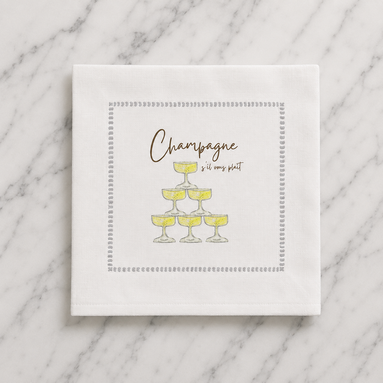 Champagne s'il Vous Plait Cocktail Napkins