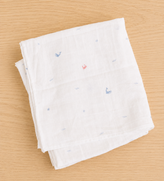 Organic Muslin Swaddle - Nautical