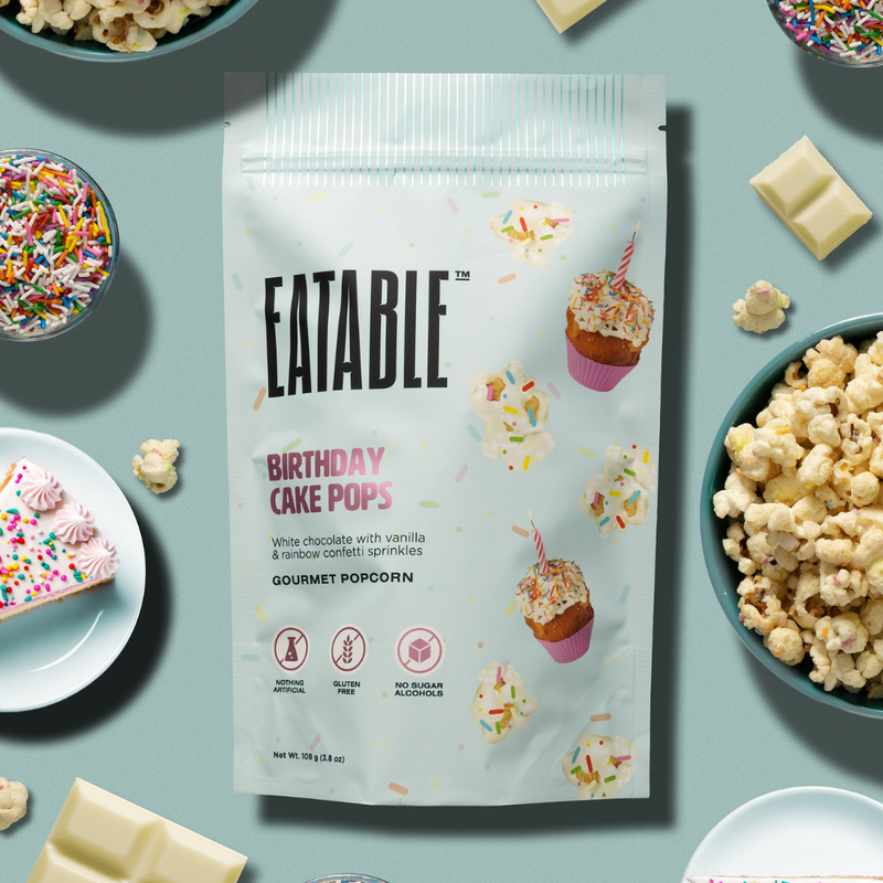 Birthday Cake Pops 🎂 White Chocolate Rainbow Popcorn