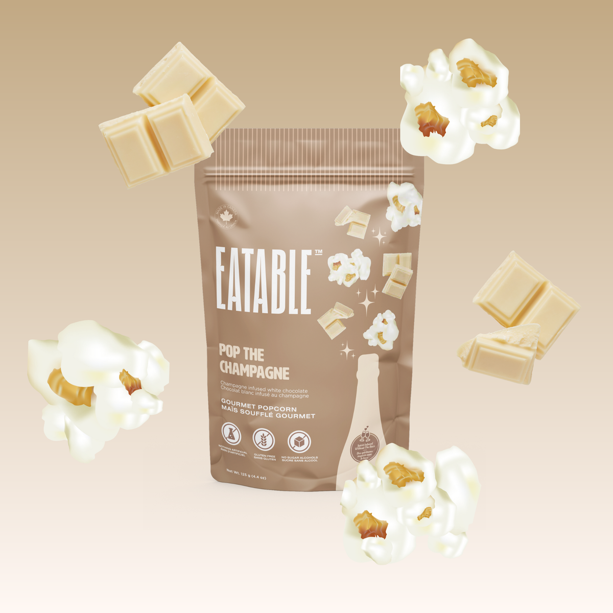 Pop the Champagne 🍾 Gourmet White Chocolate Popcorn
