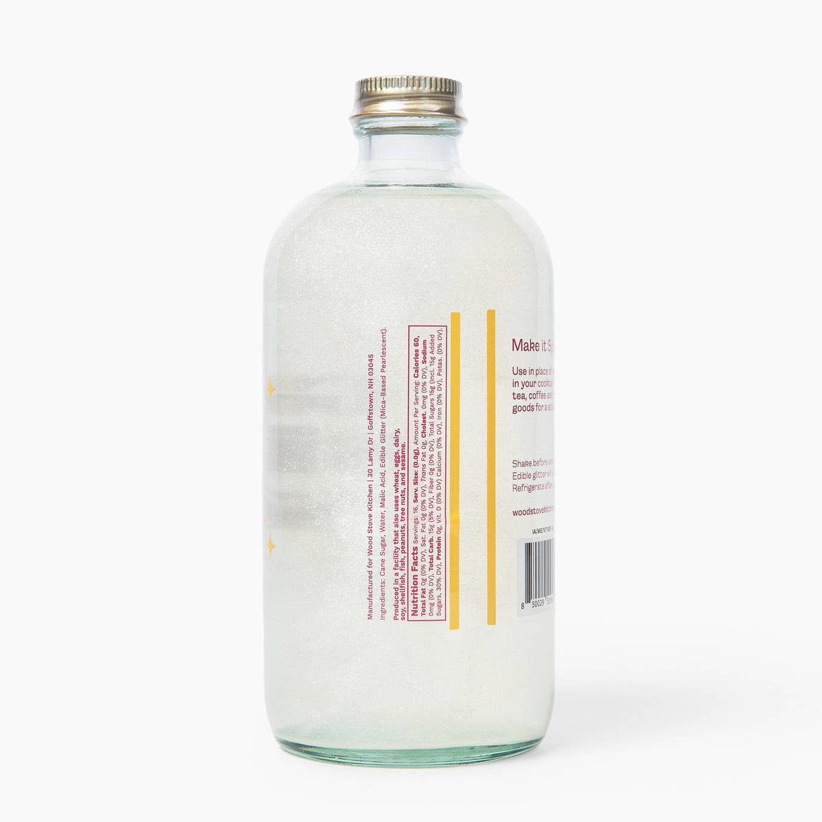 Glitter Simple Syrup, 16 fl oz with Edible Glitter