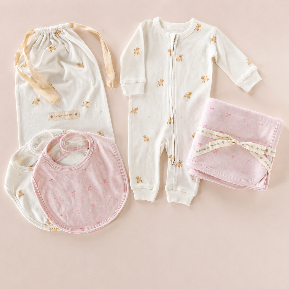 Layette Gift Set - Lamb and Bow (0-3 Months)