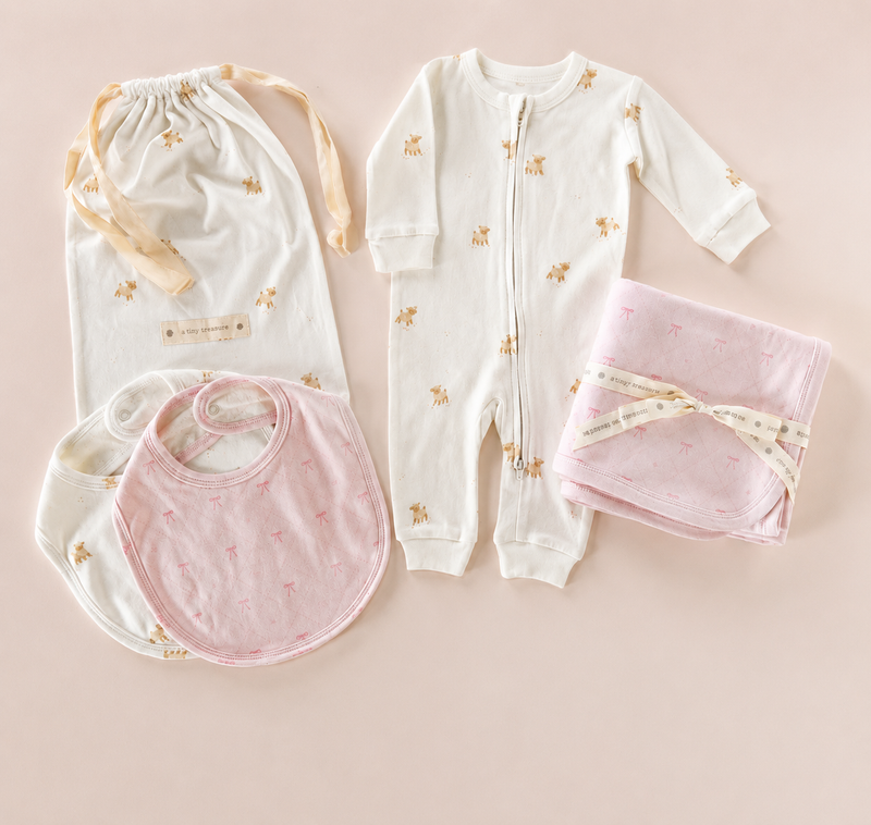 Layette Gift Set - Lamb and Bow (0-3mo)