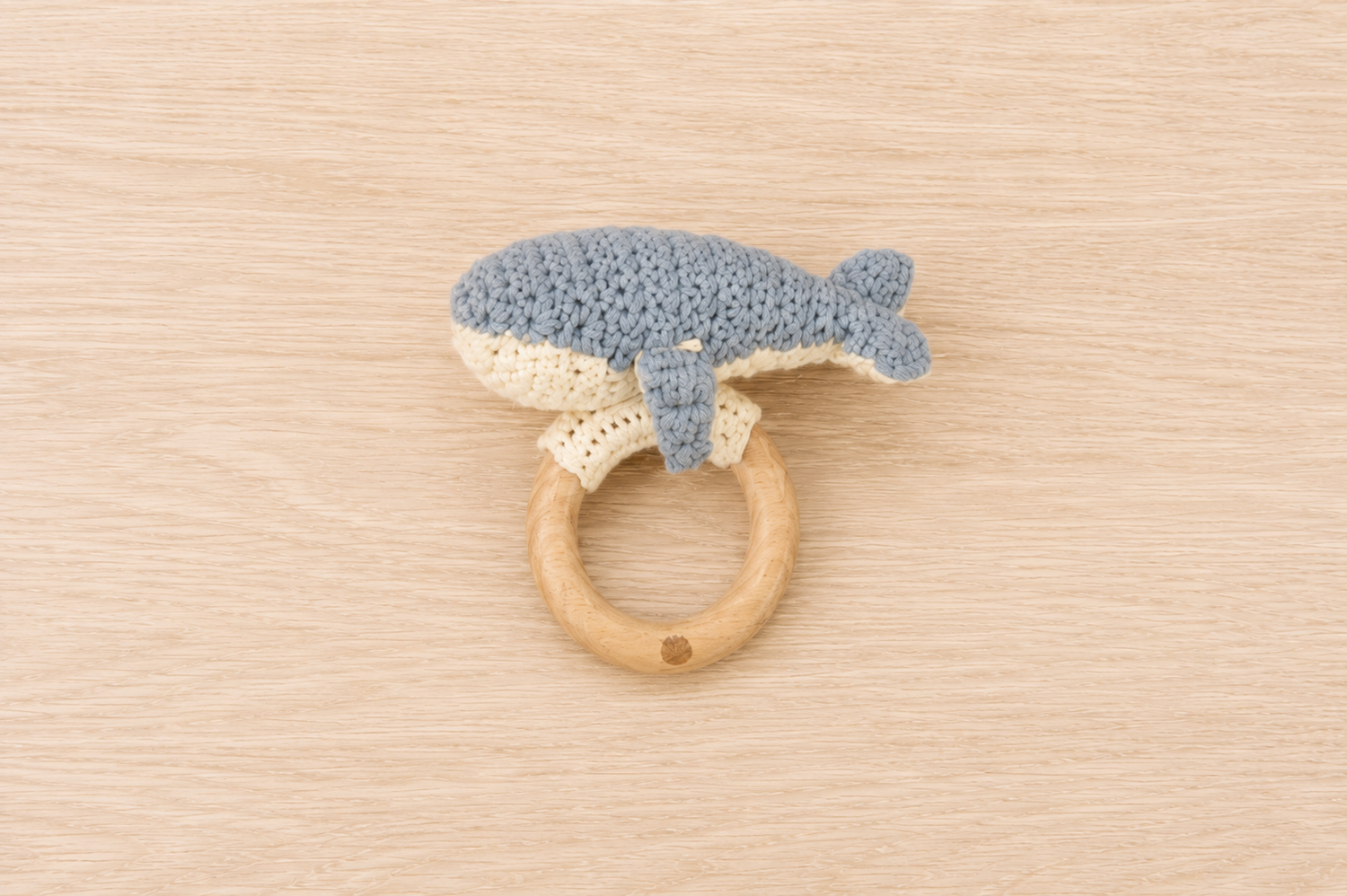 Cotton Crochet Rattle Teether Whale