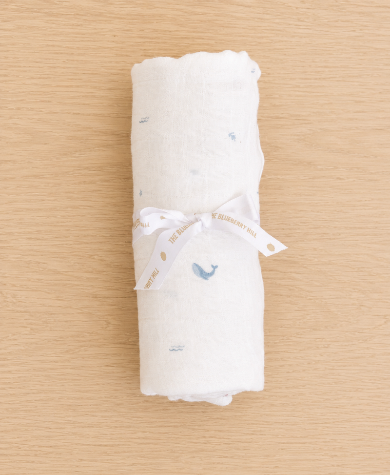Organic Muslin Swaddle - Nautical