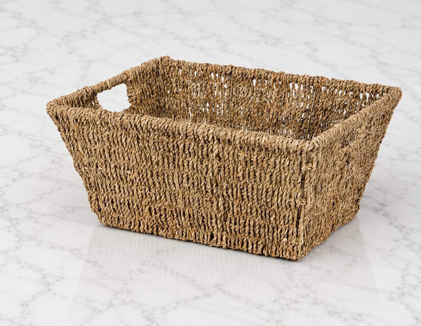 Rectangular Seagrass & Wire Tub Basket