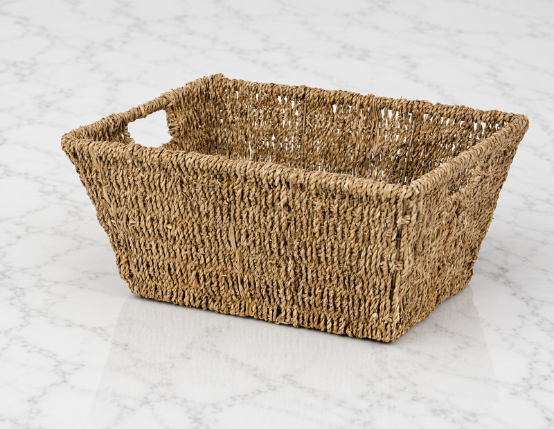 Rectangular Seagrass & Wire Tub Basket