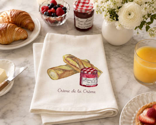 Creme de la Creme Tea Towel