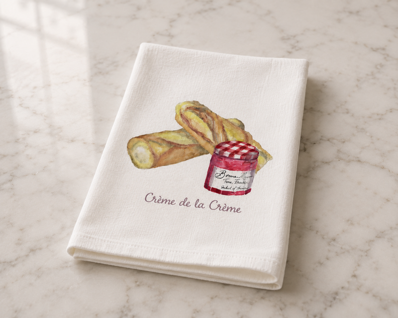 Creme de la Creme Tea Towel