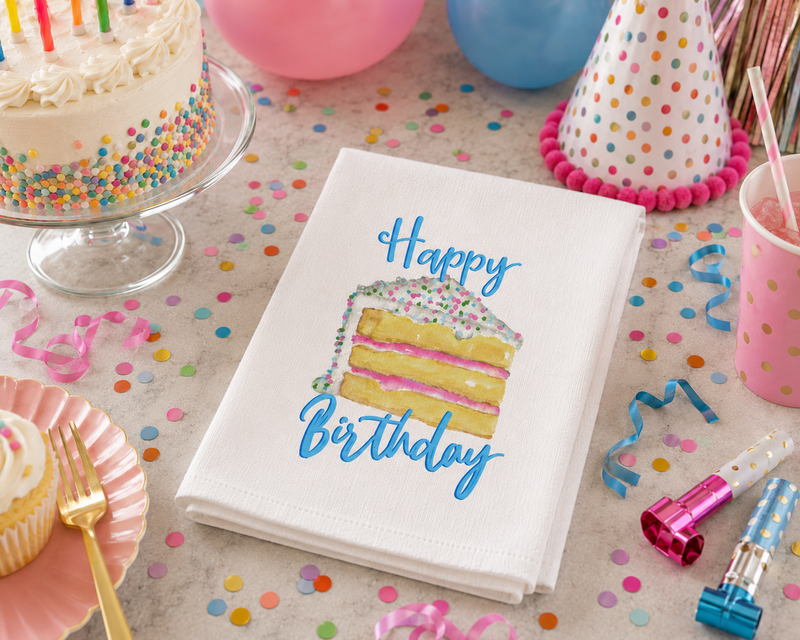 Birthday Cake Tea Towel