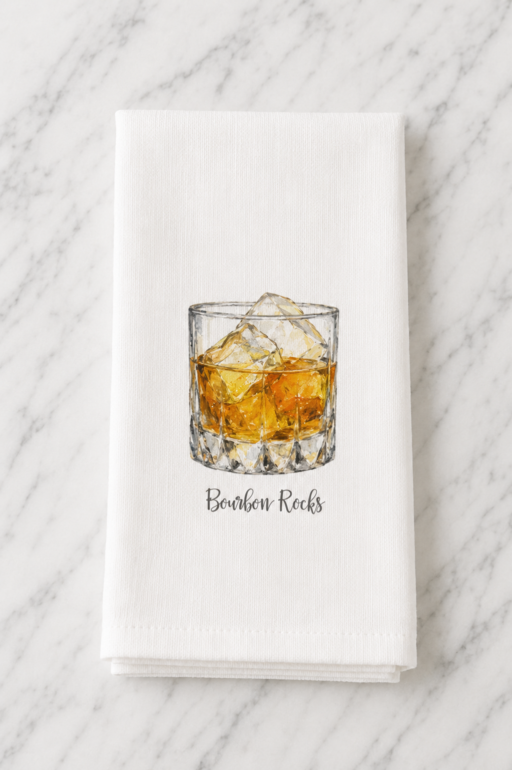 Bourbon Rocks Tea Towel