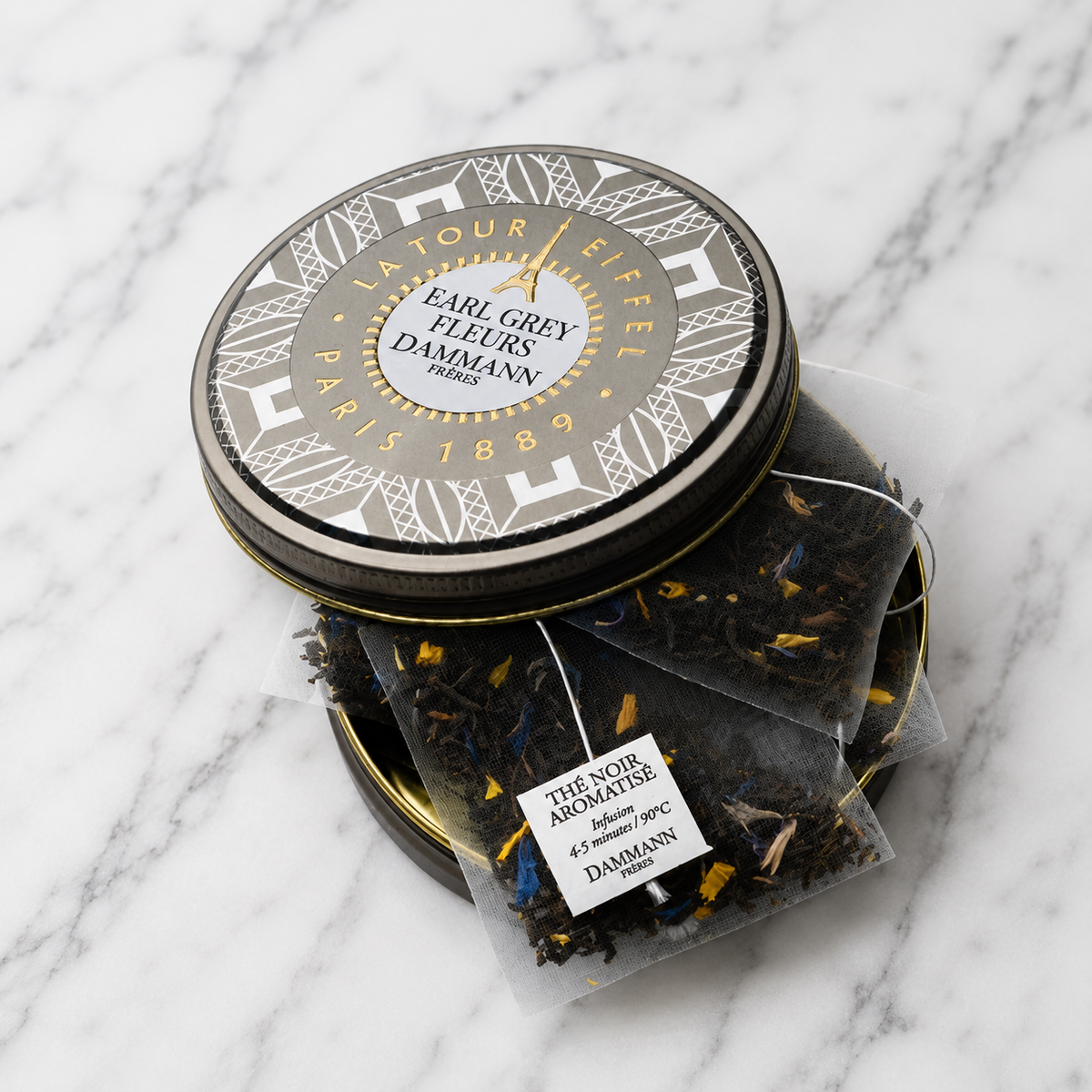 Earl Grey Flower Tin - Black Tea (Bergamot) 6 Tea Bags