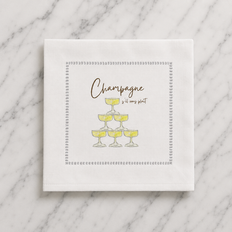 Champagne s'il Vous Plait Cocktail Napkins