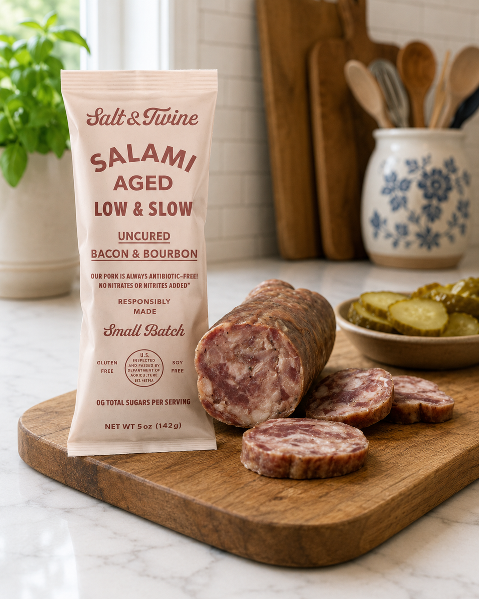 Salt & Twine uncured Bacon & Bourbon Salami
