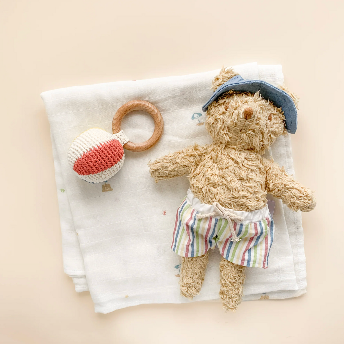 Eddie Bear Beach Plush Toy