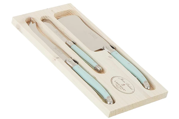 Jean Dubost 3pc Cheese Set in Turquoise