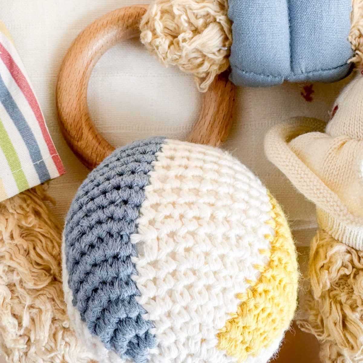 Cotton Crochet Rattle Teether Beach Ball