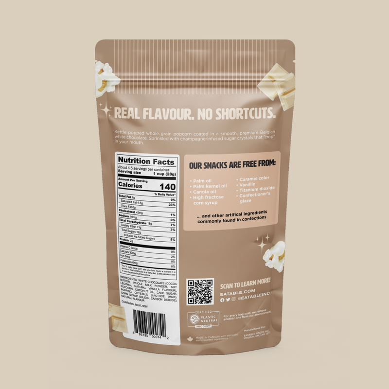 Pop the Champagne 🍾 Gourmet White Chocolate Popcorn