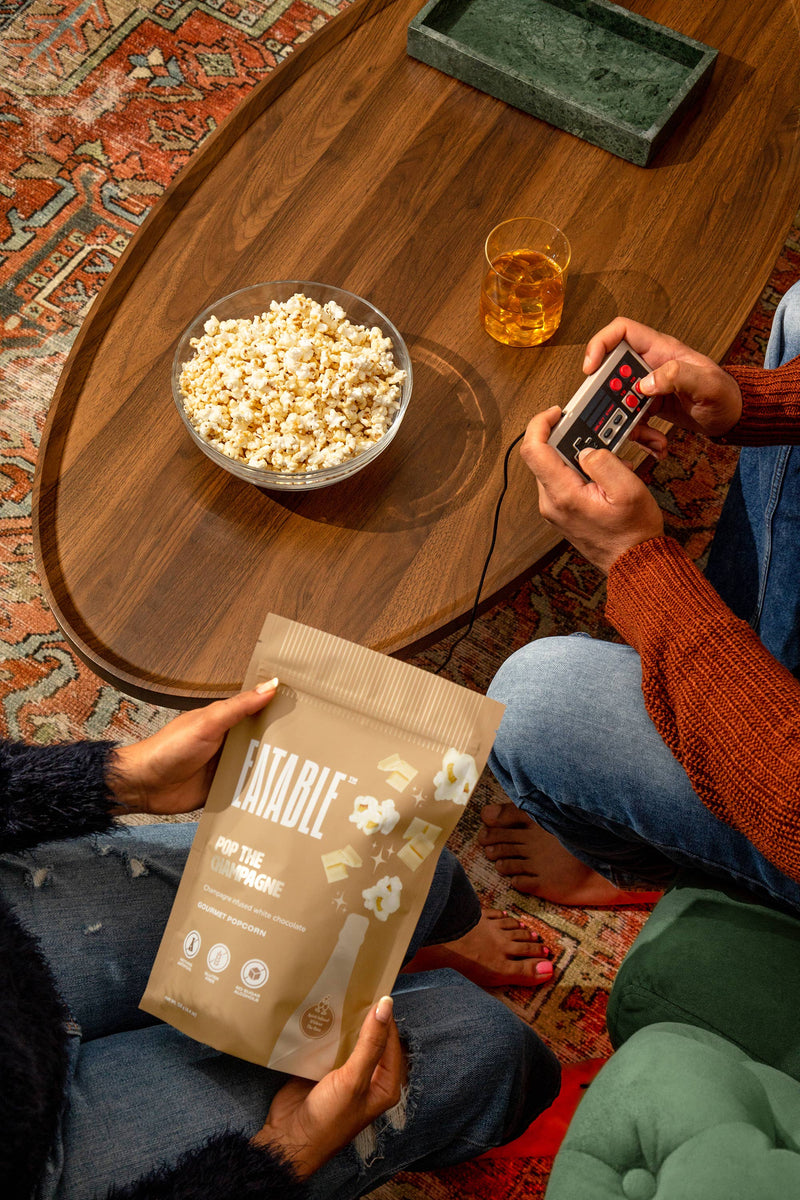 Pop the Champagne 🍾 Gourmet White Chocolate Popcorn